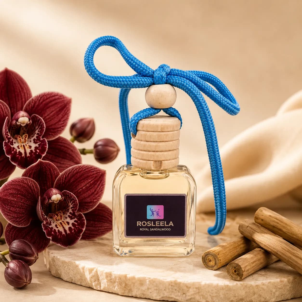 Royal Sandalwood Car Perfume | Warm Woody Mysore Aroma Freshener(10 ml)